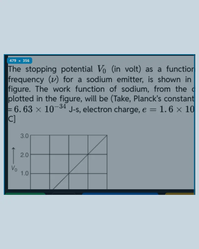 Photoelectric effect question in English, solved by AI Solve Quiz